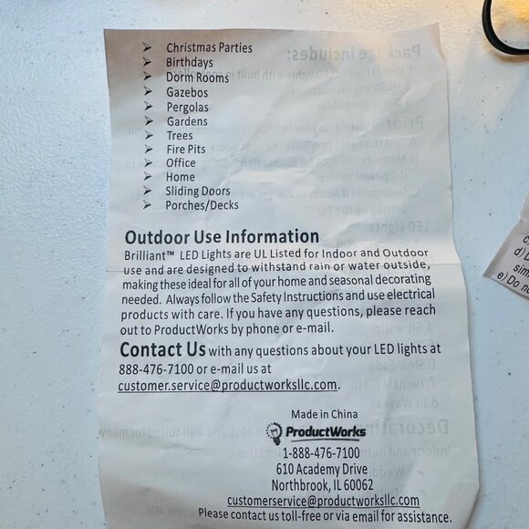 Christmas String Lights 100-Count LED  Indoor Outdoor Use Warm White Green Wire - Picture 6 of 9